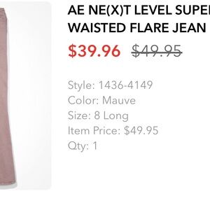 AE Next Level Super High-Waisted Flare Jeans - Mauve